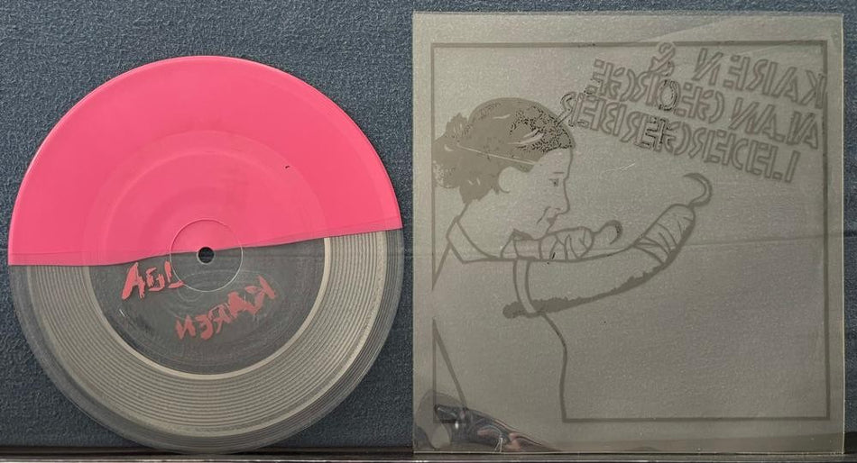 KAREN F*** PARTY~ALAN GEORGE LEDERGERBER 255 SEC~LMTD PINK/CLEAR SPLIT 7-INCH 45