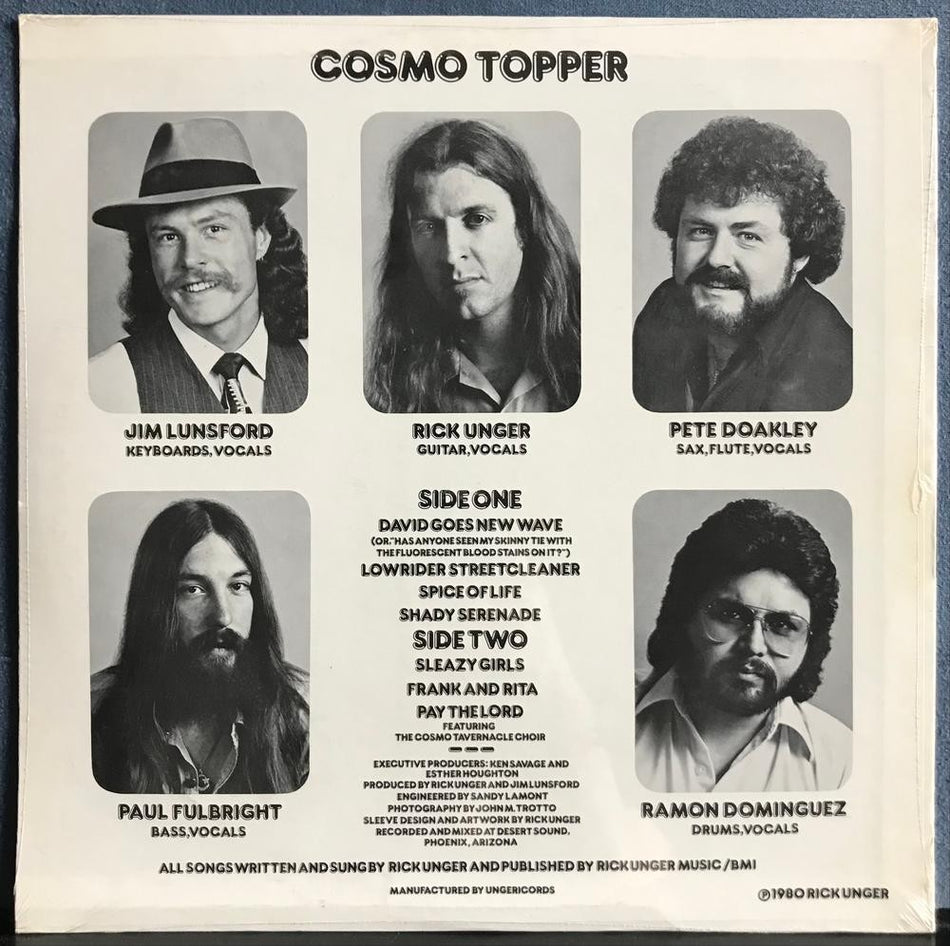 COSMO TOPPER~SEALED 1980 S/T ARIZONA PRIVATE LBL LP~LYRIC INSERT~PSYCH POWER POP