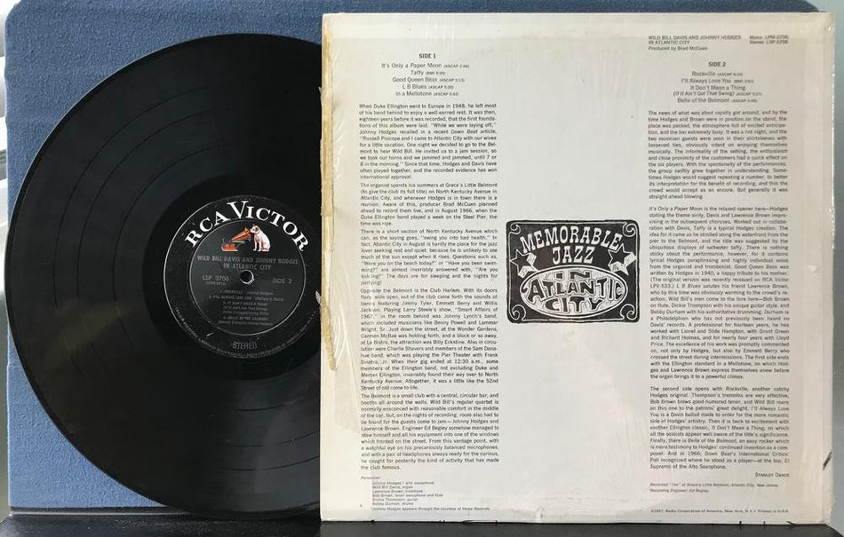 WILD BILL DAVIS JOHNNY HODGES IN ATLANTIC CITY~1967 RCA VICTOR 1st PRESS~SHRINK
