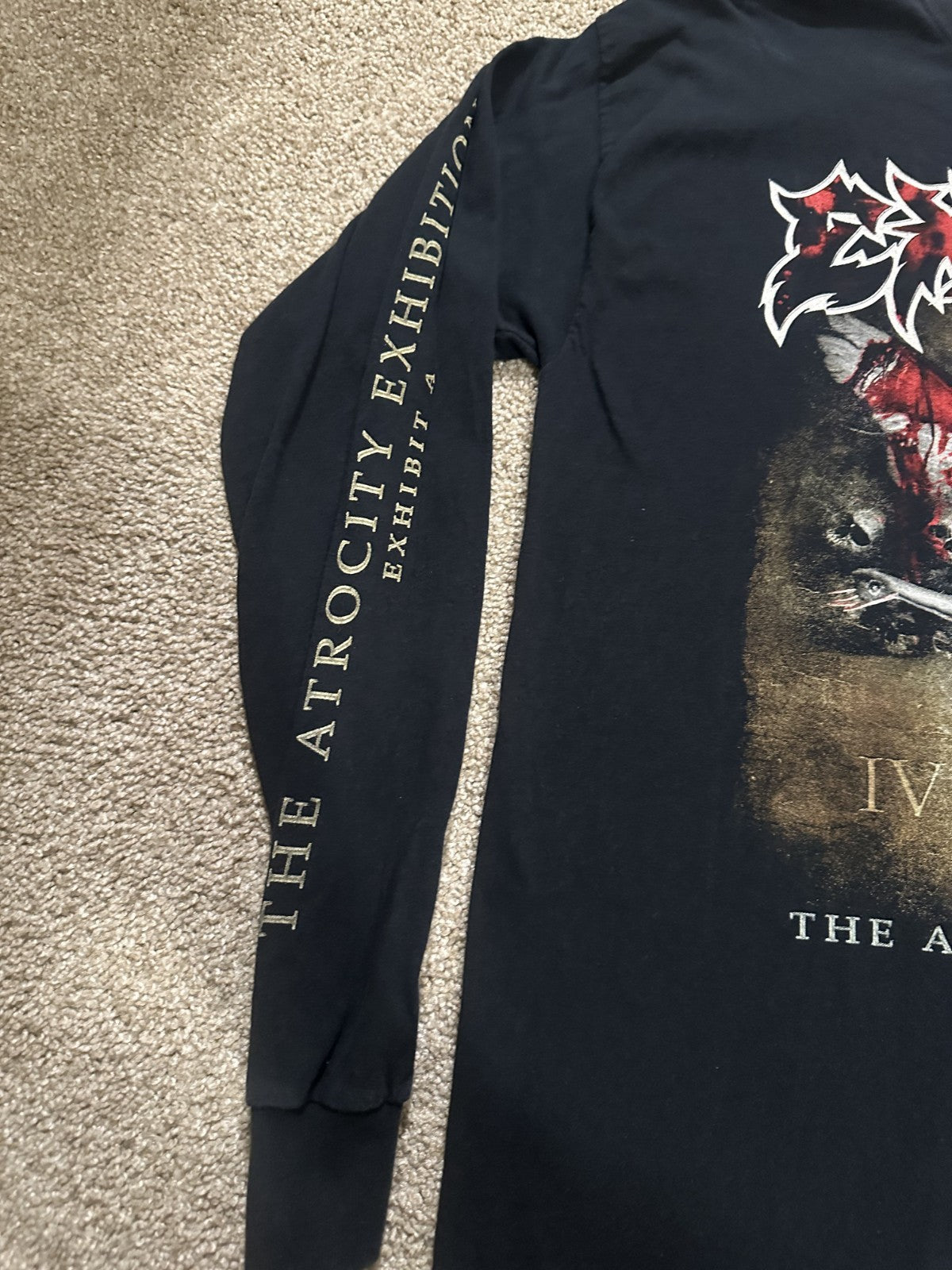 EXODUS CONCERT LONG SLEEVE T-SHIRT~2008 TOUR~THE ATROCITY EXHIBITION~BLACK~XL