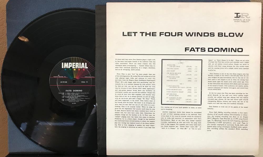 FATS DOMINO LET THE FOUR WINDS BLOW~NM 1961 IMPERIAL MONO DEEP GROOVE 1st PRESS