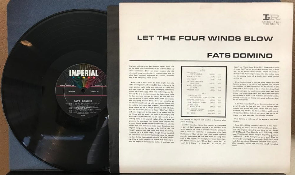 FATS DOMINO LET THE FOUR WINDS BLOW~NM 1961 IMPERIAL MONO DEEP GROOVE 1st PRESS
