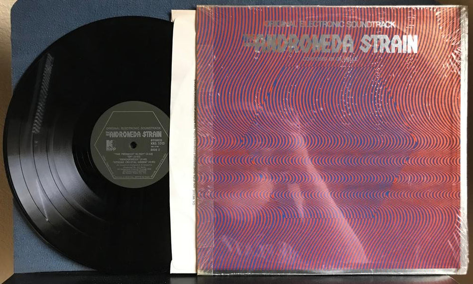 ANDROMEDA STRAIN OST SOUNDTRACK~GIL MELLE~1971 KAPP LP~SHRINK~INNER SLV~ABSTRACT