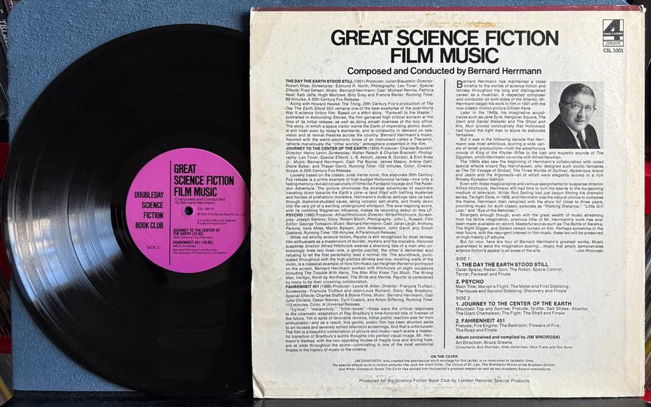 BERNARD HERRMANN GREAT SCIENCE FICTION FILM MUSIC~1974 LONDON PHASE 4 STEREO LP