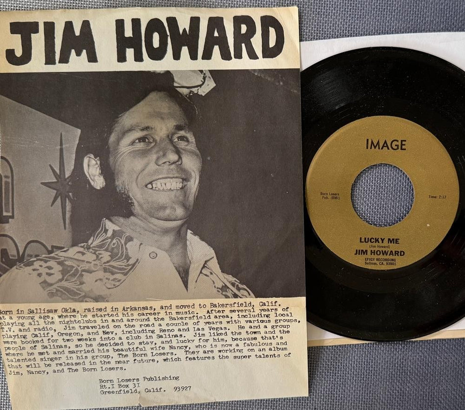 PVT ROCKABILLY 45: JIM HOWARD BLACKJACK COUNTY CHAIN/ LUCKY ME~VG++BIO SLEEVE 7'