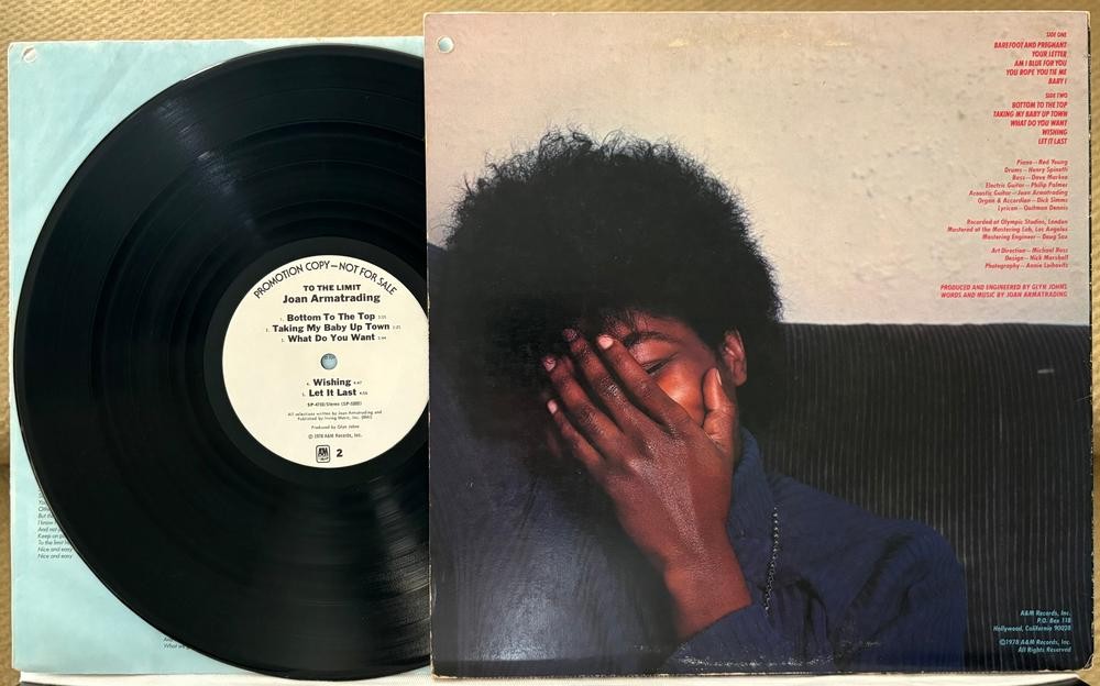 JOAN ARMATRADING TO THE LIMIT~ORG 1978 A+M WHITE LABEL PROMO COPY LP~INNER~ROCK