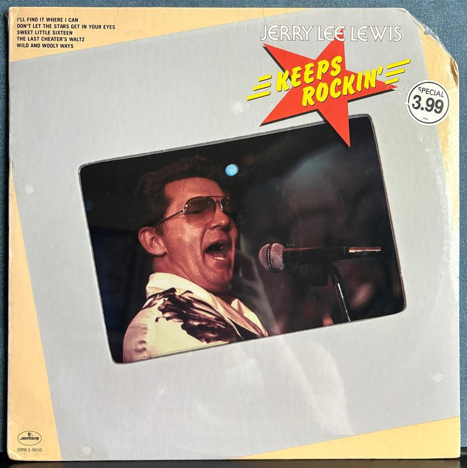JERRY LEE LEWIS KEEPS ROCKIN'~SEALED ORIG 1978 MERCURY LP w/CUTOUT~ROCK AND ROLL