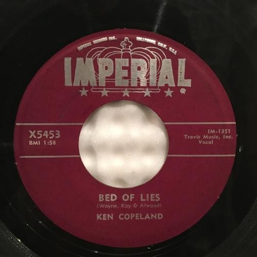 KEN COPELAND TEENAGE/ BED OF LIES~ORIG 1957 TEEN ROCKER 7' on IMPERIAL
