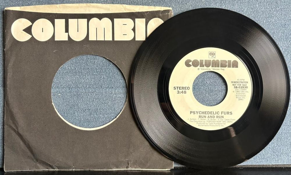 PSYCHEDELIC FURS RUN AND RUN~1983 COLUMBIA WHITE LABEL PROMO 7-INCH 45~NEW WAVE