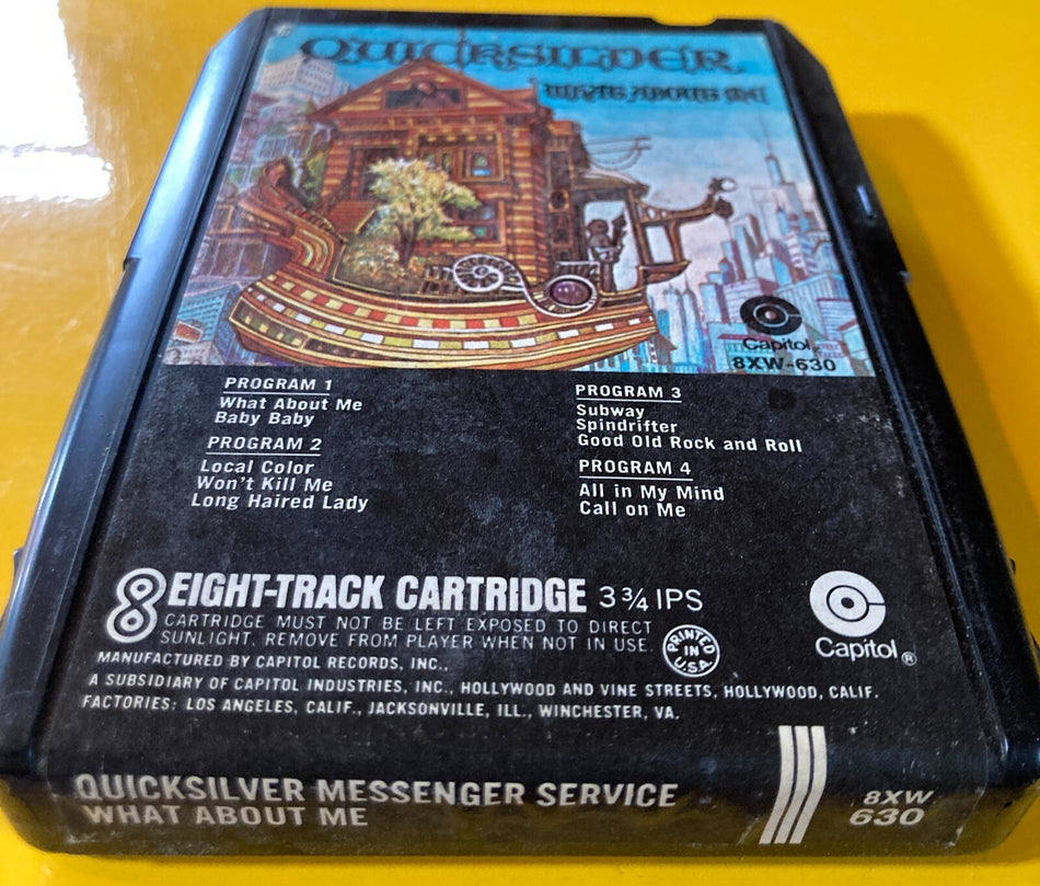RARE QUICKSILVER MESSENGER SERVICE WHAT ABOUT ME 8-TRACK TAPE~NICE CONDITION