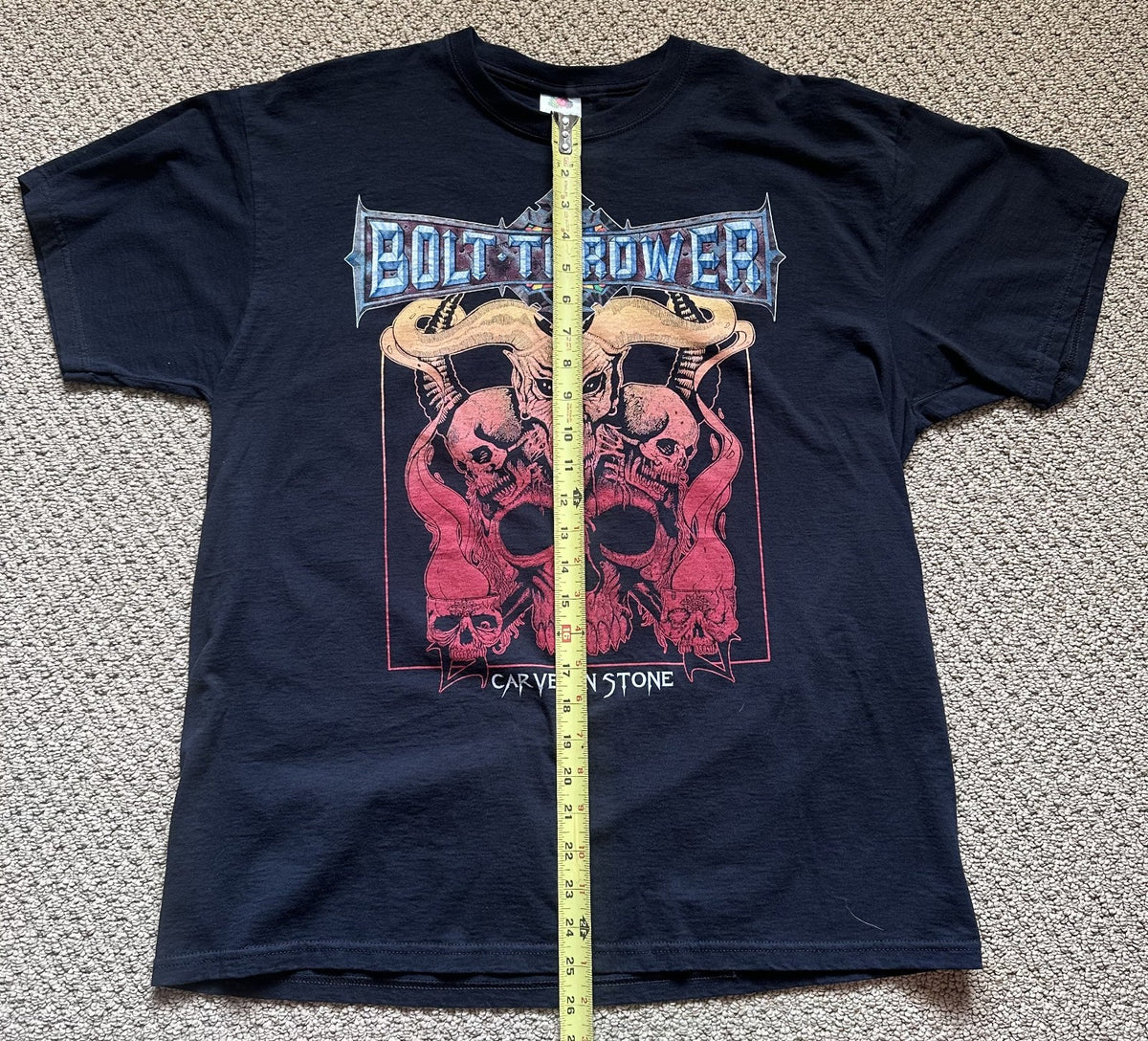BOLT THROWER CARVED IN STONE T-SHIRT~2013 RETURN TO CHAOS TOUR~XL~BLACK~EXC COND