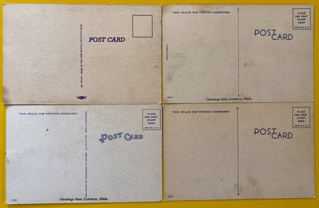 VINTAGE LOT: 4 RISQUE ADULT HUMOR POSTCARDS~HITCH-HIKER~FARM GIRL~TOUCHY~ADMIRAL