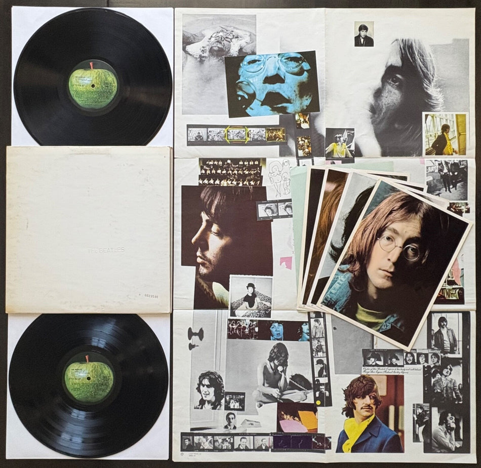 BEATLES WHITE ALBUM~RARE 1968 LP~7 LABEL ERRORS!!~NUMBERED COVER~POSTER~PICTURES