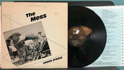 THE MESS UNDER STRESS~ORIG 1986 PVT LBL LP~INSERT L.A ELECTRO NEW WAVE SYNTH-POP
