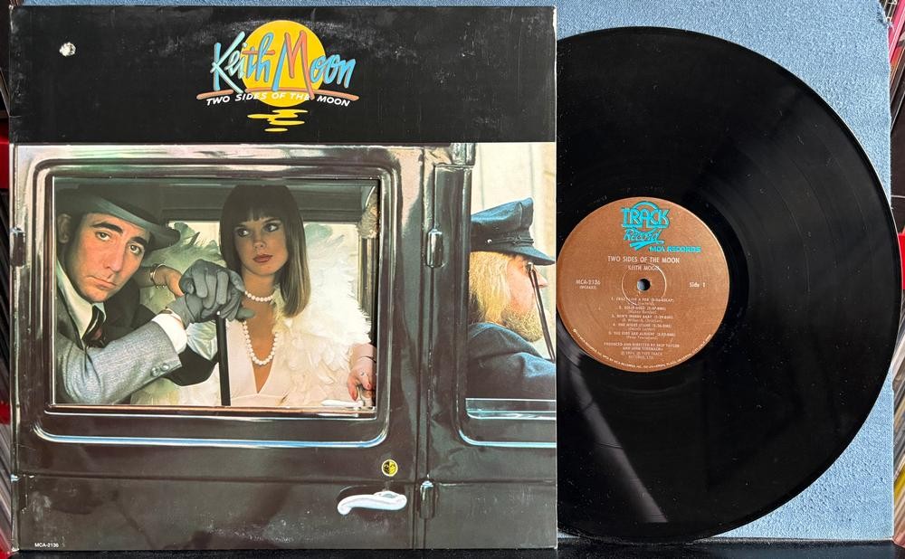 KEITH MOON TWO SIDES OF THE MOON~NM- 1975 1st PRESS LP~DIE-CUT COVER w/INNER~WHO