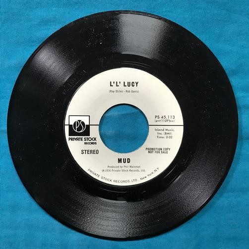 MUD L' L' LUCY STEREO/MONO~NM 1976 PRIVATE STOCK PROMO 7' 45 w/LABEL SLEEVE~GLAM