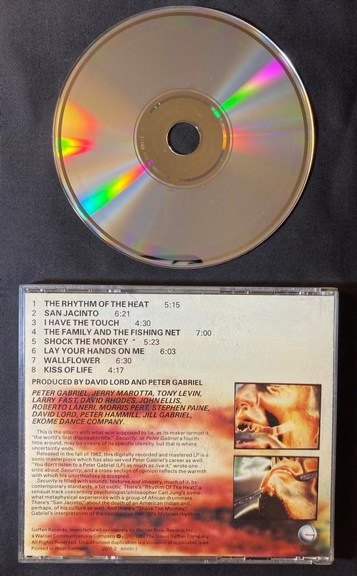 PETER GABRIEL SECURITY~NM 1984 GEFFEN CD REISSUE~MADE IN WEST GERMANY~PROG ROCK