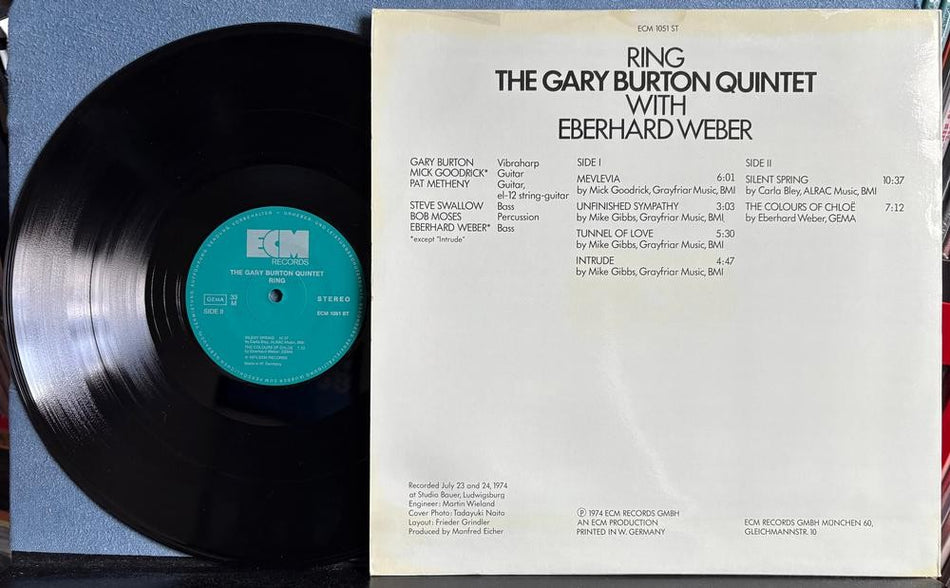 GARY BURTON QUINTET WITH EBERHARD WEBER~NM ORIG 1974 ECM GERMANY LP~JAZZ FUSION