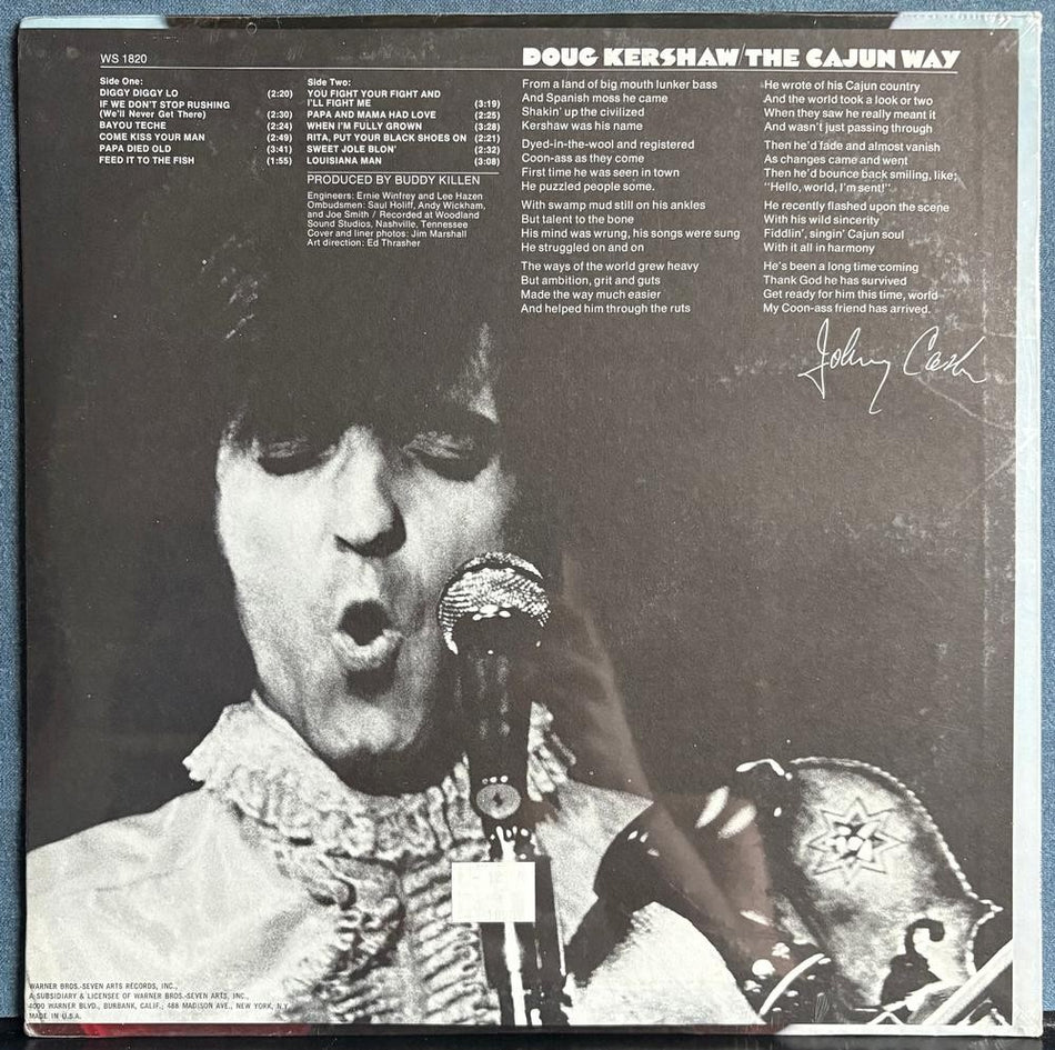 DOUG KERSHAW THE CAJUN WAY~SEALED 1970's WARNER BROS. REPRESS LP~FOLK ROCK