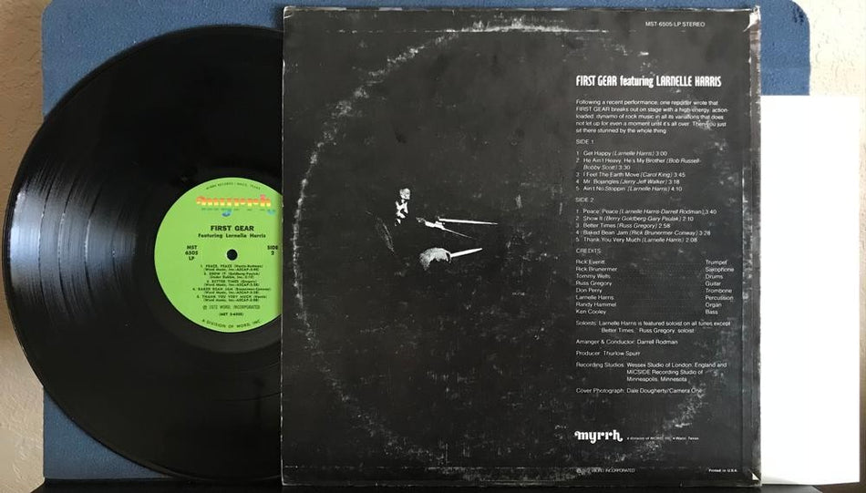 FIRST GEAR FEATURING LARNELLE HARRIS~VG++ 1972 SELF-TITLED LP~PRESS PHOTO!~MYRRH