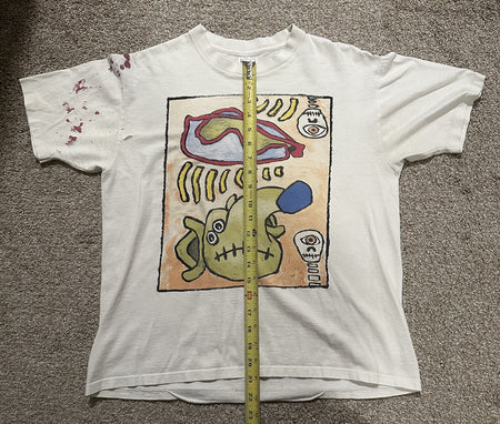 RARE MEAT PUPPETS BAND T-SHIRT~SINGLE-STITCH~ORIGINAL~WHITE~LG~1980s~VINTAGE~VTG