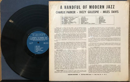 HANDFUL OF MODERN JAZZ~CHARLIE PARKER~GILLESPIE~MILES DAVIS~1959 BARONET LP~BOP