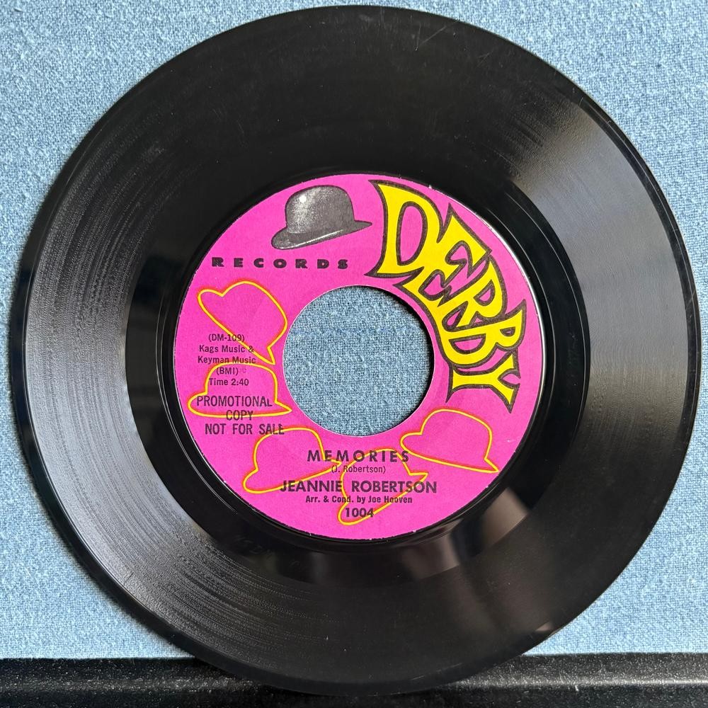 JEANNIE ROBERTSON~MEMORIES /TEARS OF HAPPINESS~1963 DERBY PROMO 7-INCH 45 SINGLE