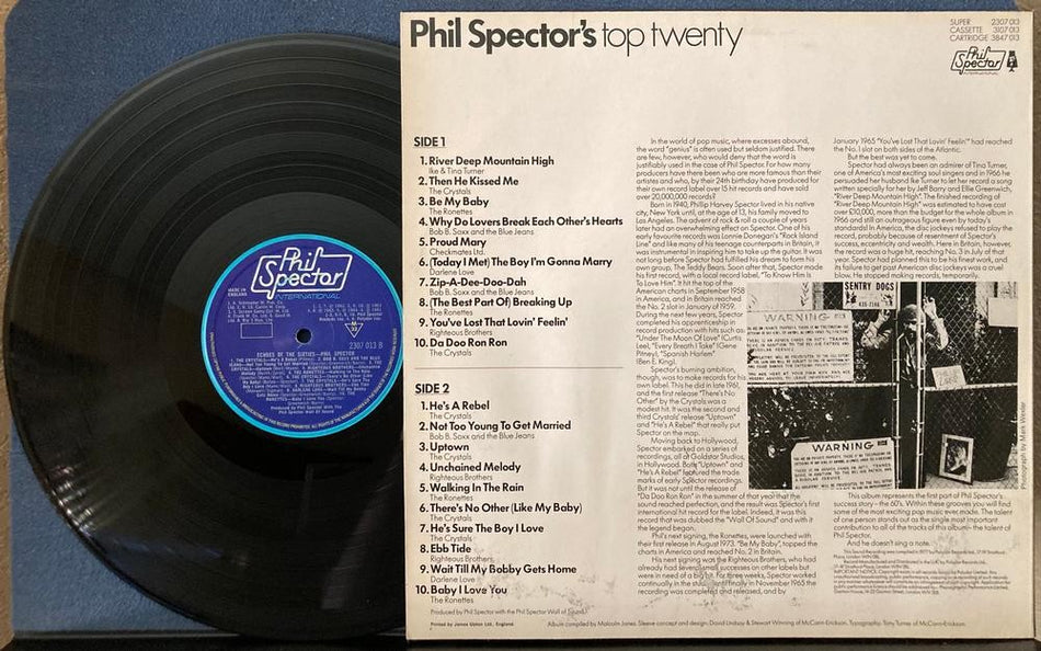 PHIL SPECTOR ECHOES OF THE 60's~NM- 1977 MONO UK COMPILATION LP~POP ROCK~SOUL