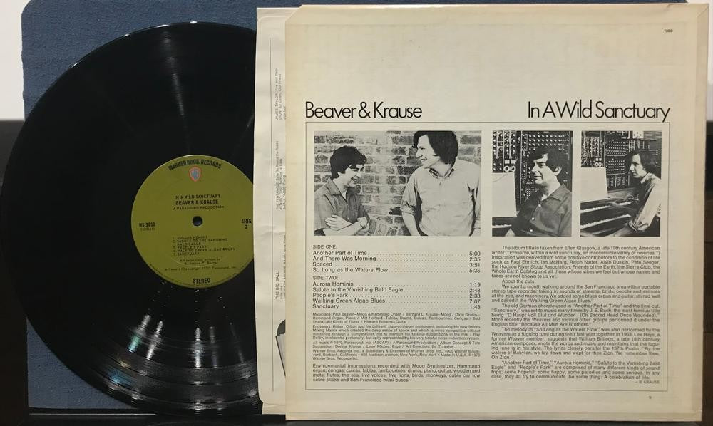 BEAVER AND KRAUSE IN A WILD SANCTUARY~NM- 1970 WARNER BROS 1st PRESS LP~AMBIENT