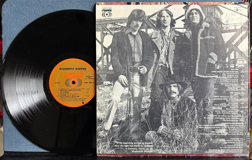 WADSWORTH MANSION 1971 SELF-TITLED LP~ORIG SUSSEX PROMO COPY~PSYCHEDELIC ROCK