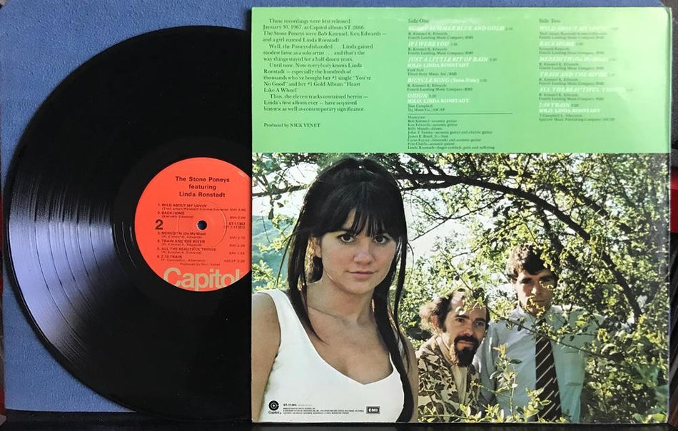 STONE PONEYS FT LINDA RONSTADT~NM 1975 CAPITOL ORANGE LABEL REISSUE LP~FOLK ROCK
