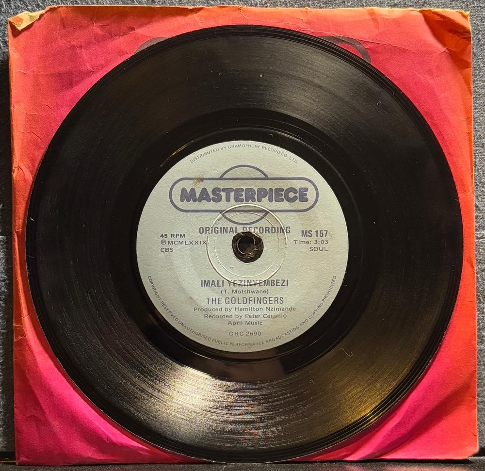SOUTH AFRICA 45~GOLDFINGERS~IMALI YEZINYEMBEZI~1979 CBS MASTERPIECE~SOUL~HEAR