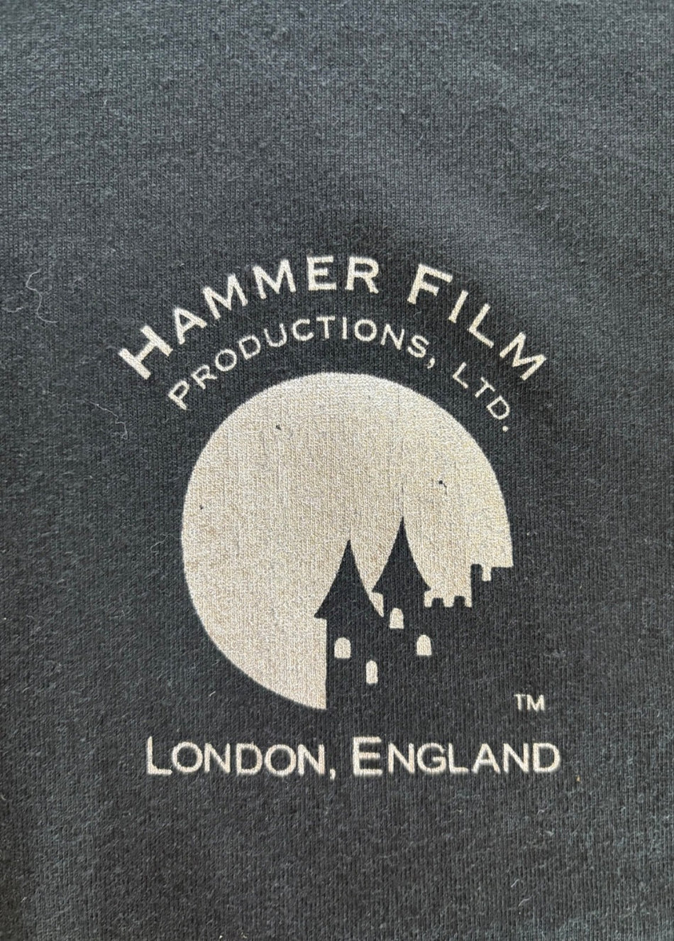 BRAND NEW! HAMMER FILM PRODUCTIONS PROMO T-SHIRT~POCKET LOGO BLACK~XL~HORROR