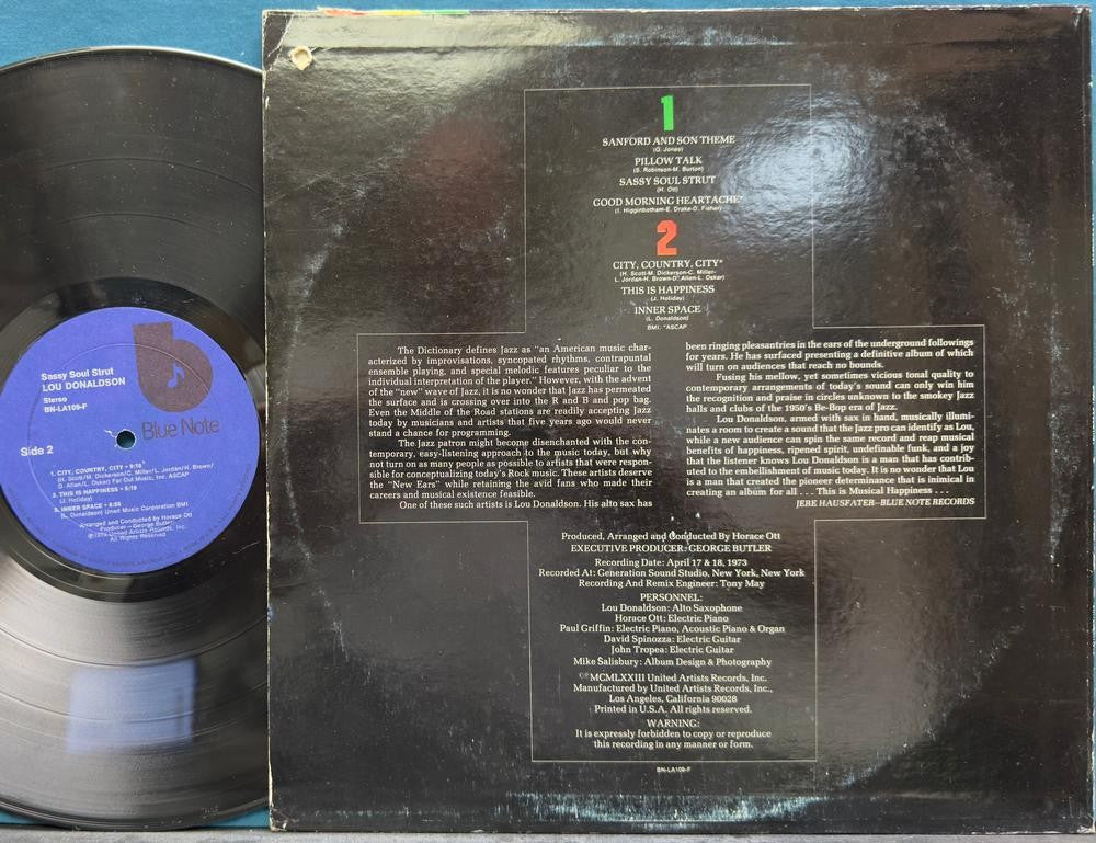 LOU DONALDSON SASSY SOUL STRUT ORIG 1973 BLUE NOTE LP~SOUL JAZZ~FUNK