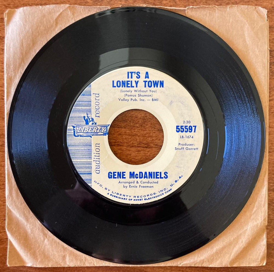 GENE McDANIELS~IT'S A LONELY TOWN / FALSE FRIENDS~1963 PROMO 7-INCH 45~NO. SOUL