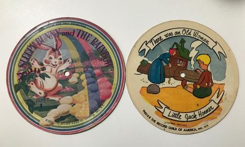 LOT: 2 RECORD GUILD PIC DISC~SLEEPY BUNNY/ THE RAINBOW~JACK HORNER/OLD WOMAN+2