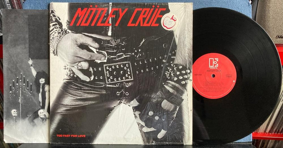 MOTLEY CRUE TOO FAST FOR LOVE~1982 ELEKTRA RED LABEL RE LP w/SHRINK~INSERT~RTB