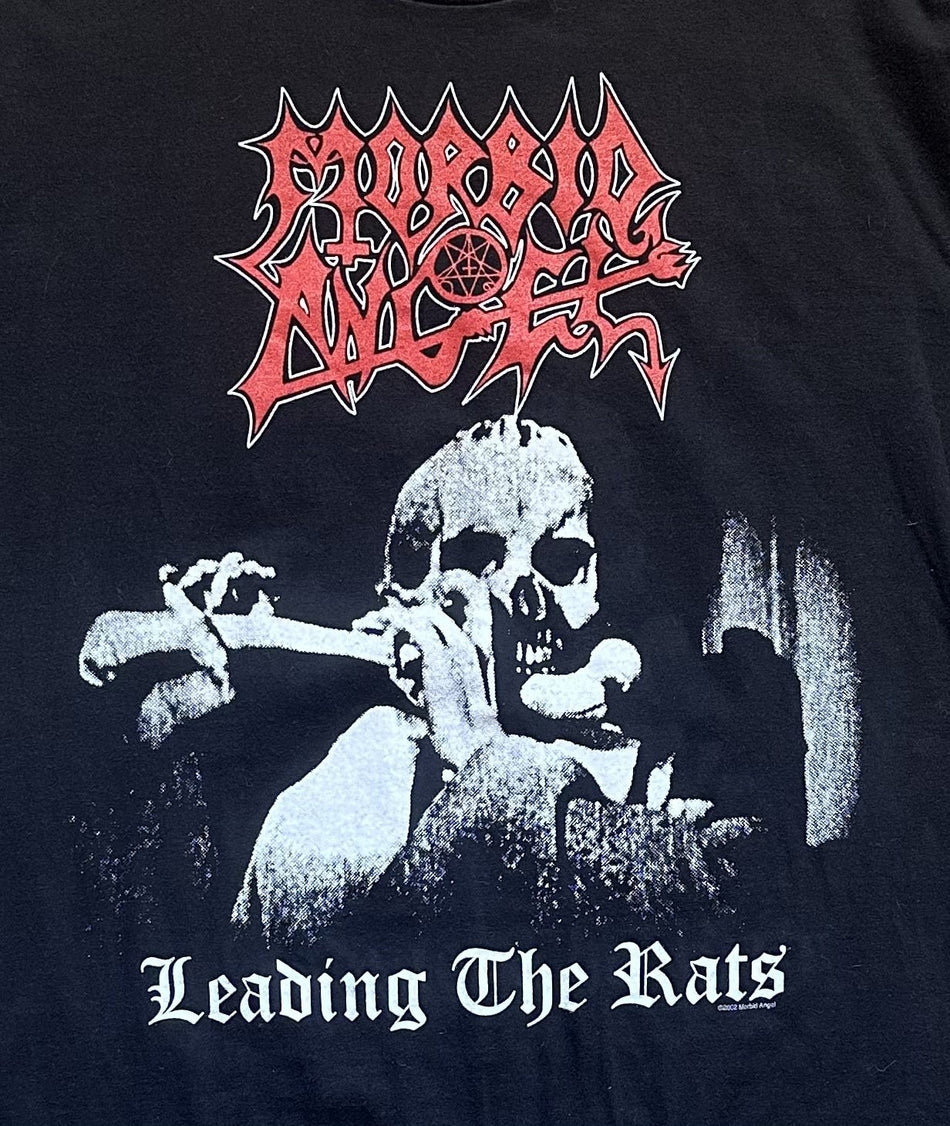 MORBID ANGEL T-SHIRT~2005 TOUR MASTERS OF CHAOS~LEADING THE RATS~LG~CYGNUS~BLACK