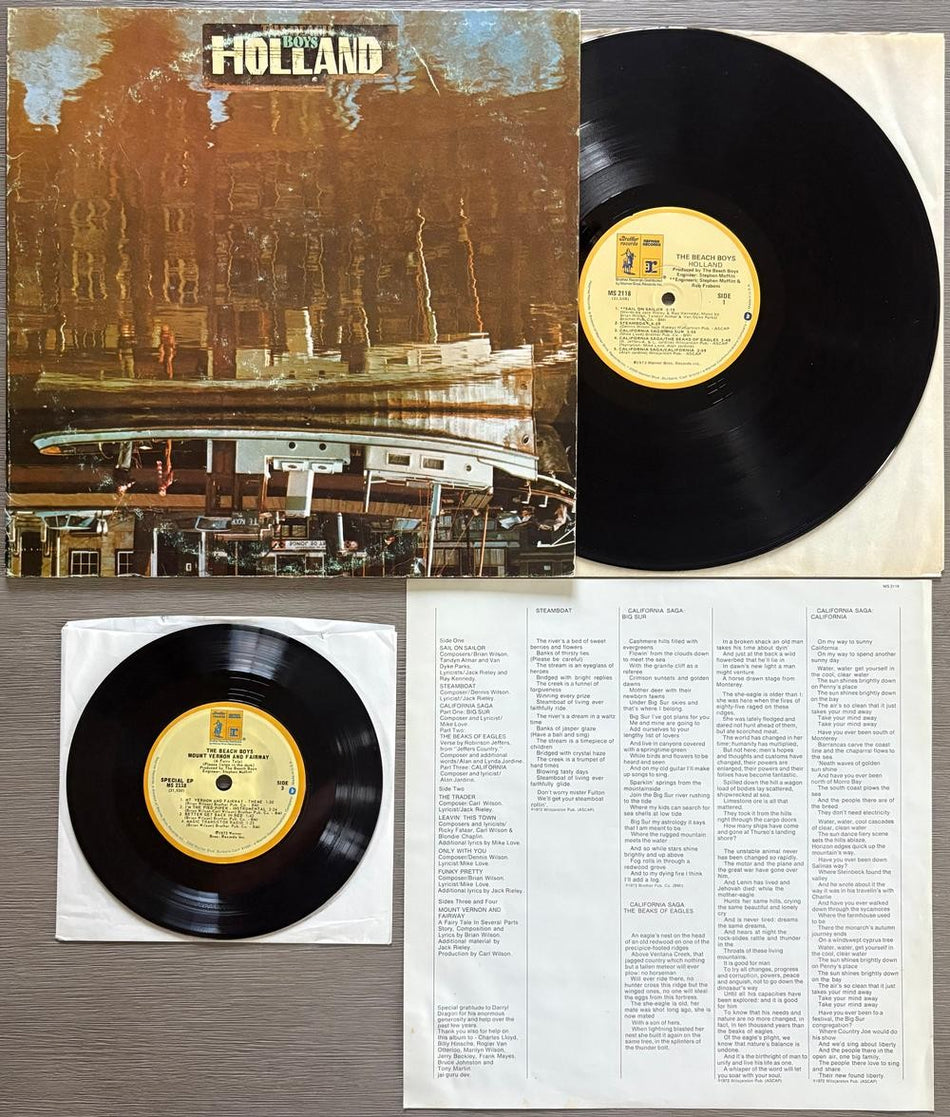 THE BEACH BOYS HOLLAND~1978 REPRISE/BROTHER RP LP~7-INCH EP~LYRIC INSERT~WILSON