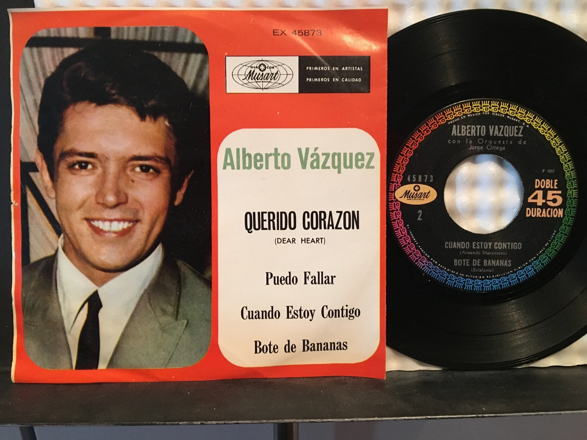 ALBERTO VAZQUEZ BOTE DE BANANAS~1950s MUSART PIC SLEEVE 7" EP~QUERDIO CORAZON