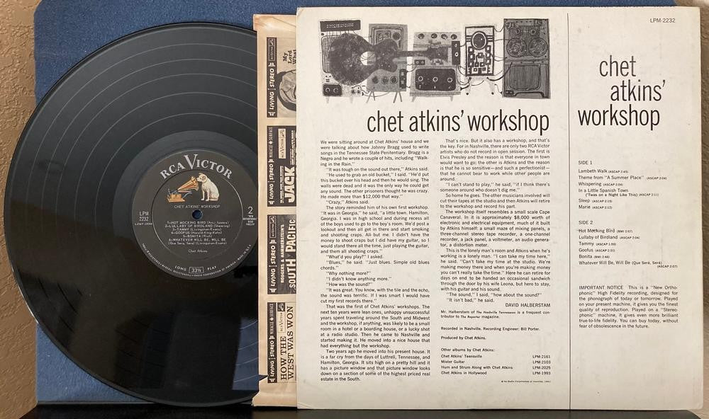 CHET ATKINS' WORKSHOP~VG+ ORIG 1961 MONO DEEP GROOVE RCA LP~ROCKAWAY PRESS~5S/2S