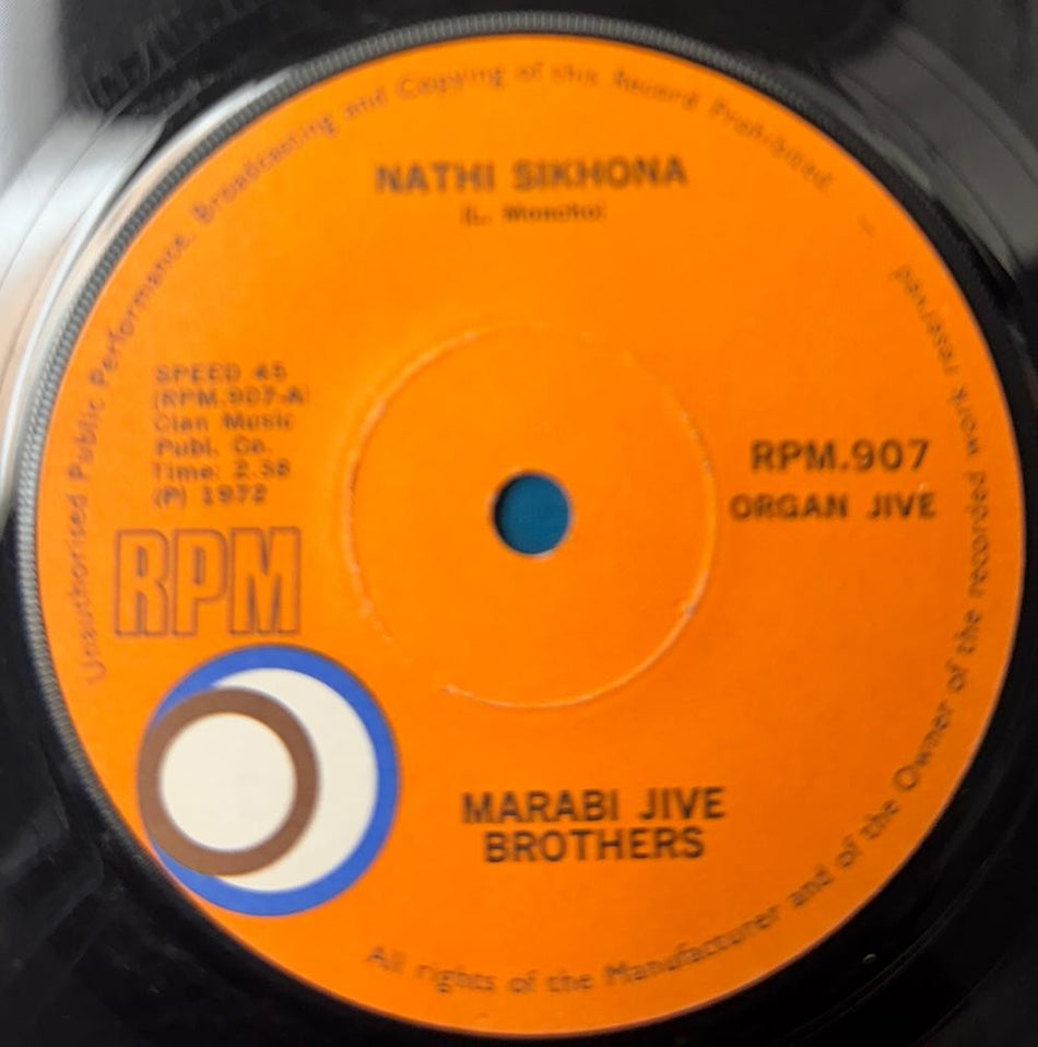 SO AFRICA 45~MARABI JIVE BROTHERS NATHI SIKHONA/SIYA NILANDELA~72 RPM~ORGAN~HEAR