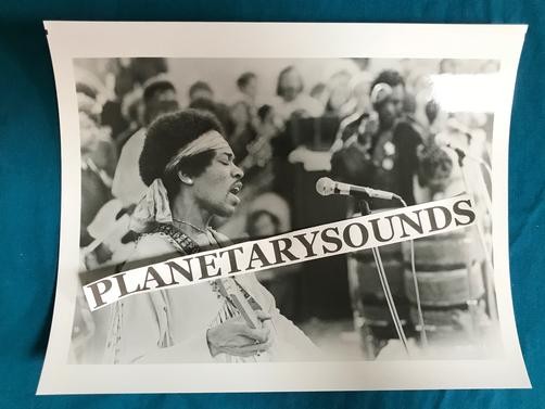 JIMI HENDRIX BLACK and WHITE ON STAGE WOODSTOCK PORTRAIT~8x10 REPRO~PSYCHEDELIC