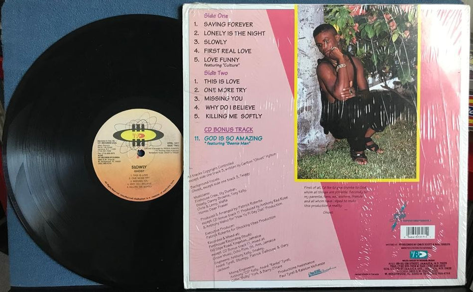 GHOST SLOWLY~VG++ 1993 VP RECORDS LP w/SHRINK~VPRL 1317~REGGAE~DANCEHALL~RAGGA