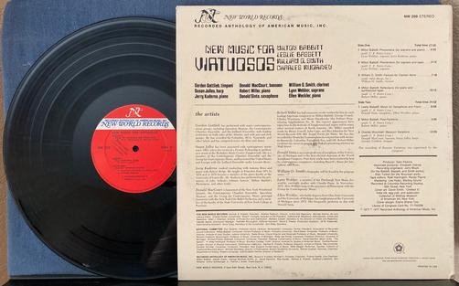 BABBITT/BASSETT/SMITH/WUORINEN~NEW MUSIC FOR VIRTUOSOS~'77 NW209 LP~CONTEMPORARY