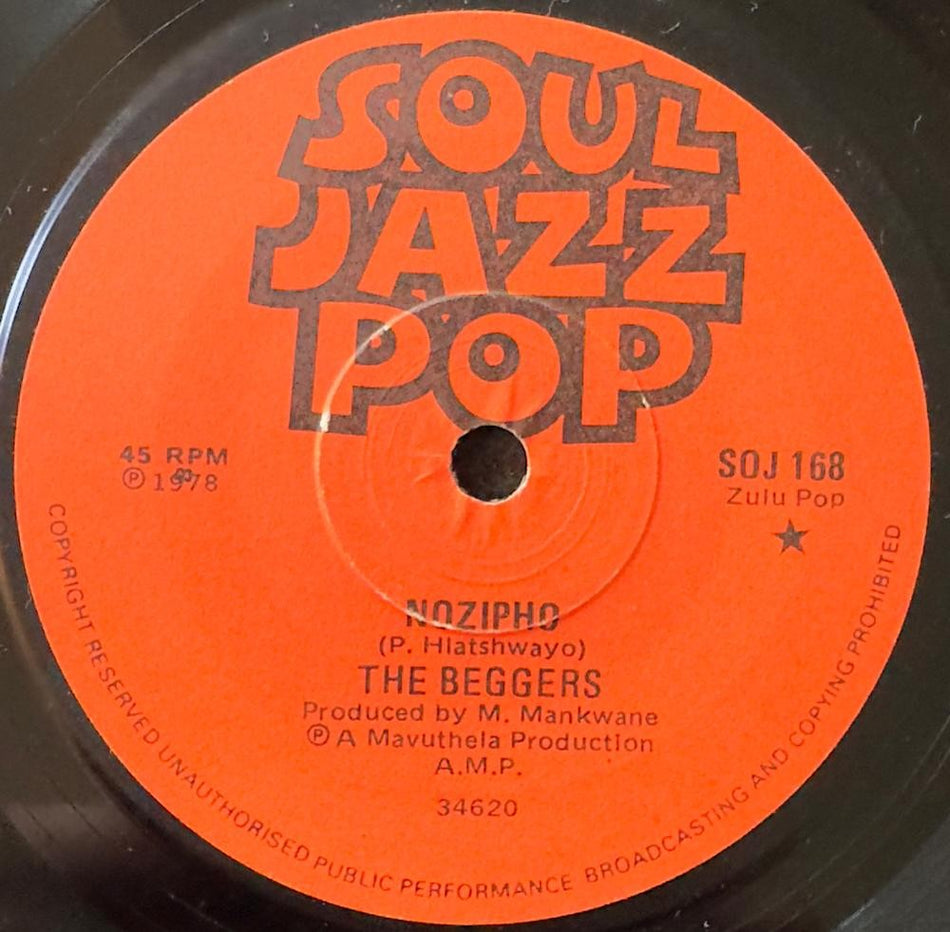 SO. AFRICA 45~THE BEGGARS NOZIPHO/ MINA MGIYAFISA 1978 SOUL JAZZ POP 7'~HEAR