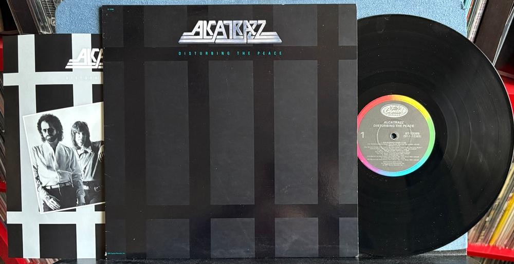 ALCATRAZZ DISTURBING THE PEACE~SVG+ 1985 CAPITOL 1st PRESS LP~INSERT~HEAVY METAL