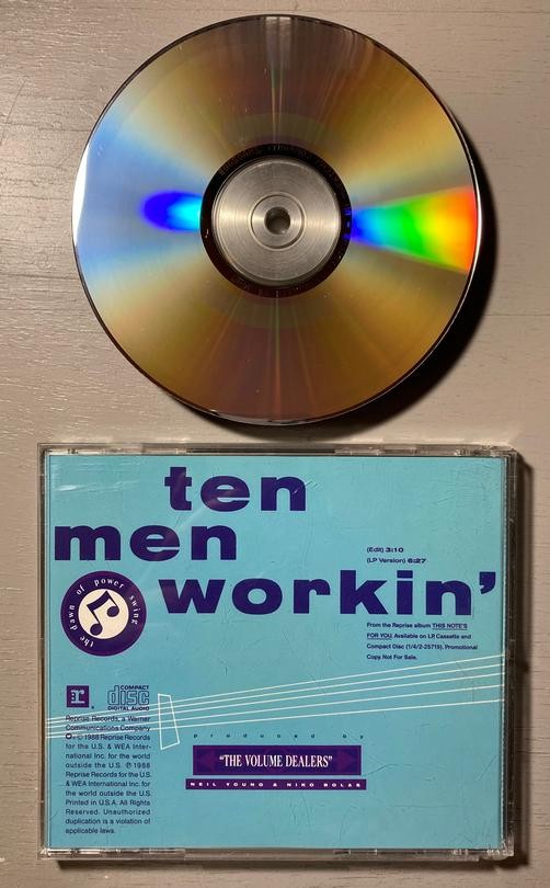 NEIL YOUNG +BLUENOTES~TEN MEN WORKIN~NM 1988 REPRISE PROMO CD SINGLE~PRO-CD-3073