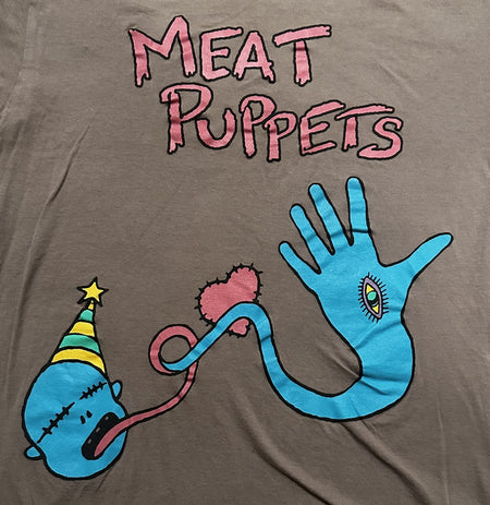 MEAT PUPPETS BAND T-SHIRT~HAND EYE~ORIGINAL~GRAY~LARGE~LG~CANVAS~RARE~VINTAGE