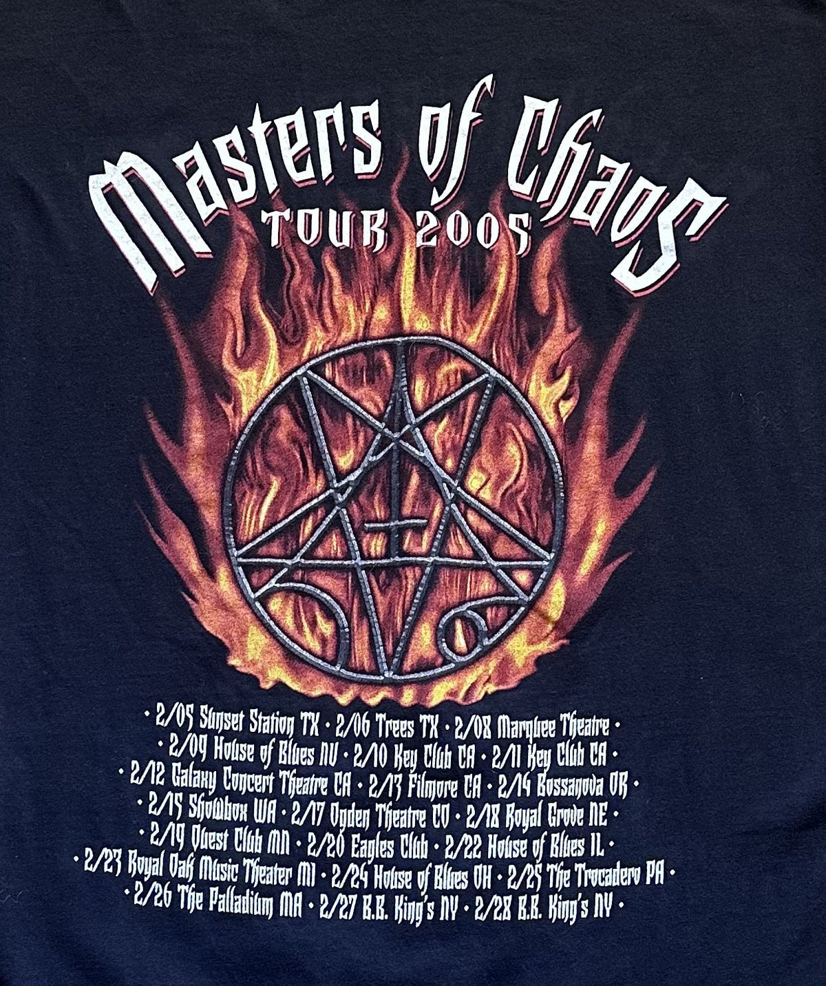 MORBID ANGEL T-SHIRT~2005 TOUR MASTERS OF CHAOS~LEADING THE RATS~LG~CYGNUS~BLACK